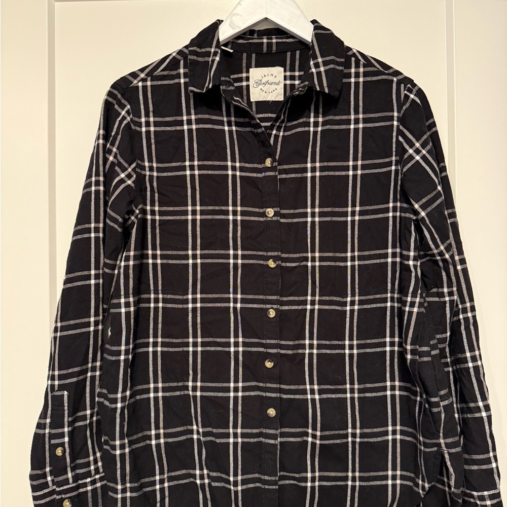 Black and White Plaid Button Up